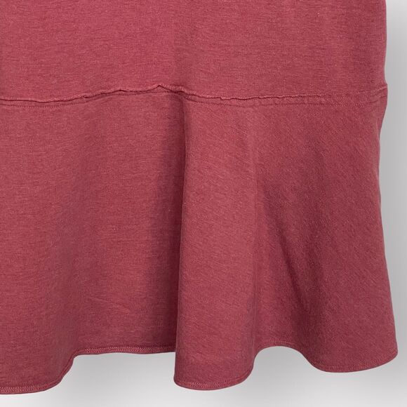 Free People Sweatshirt Dress Size PS Maroon Drop Waist Pockets Short Sleeve‎ - Picture 4 of 10